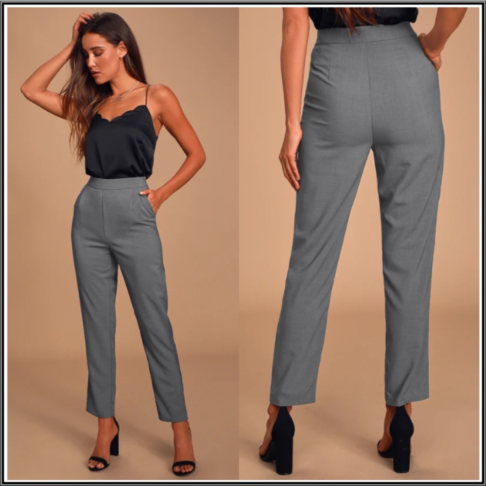Lulu's Kick It Grey Trouser Pants